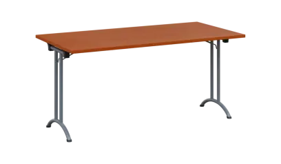 SLA 160 lak skládací jednací stůl 1600x800, deska 25 mm, podnož stříbrný lak, deska třešeň šumavská